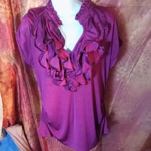 HeartSoul Vibrant Purple Ruffle Top